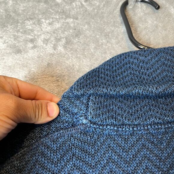 Alex Mill Shawl Neck Chevron Navy Black Button Up Cardigan Size XL Mens - Picture 4 of 8